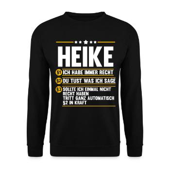 Heike - Unisex Pullover - Schwarz - Vorne - Alina (178cm) & Michal (187cm)