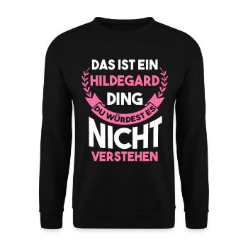 Hildegard - Unisex Pullover - Schwarz - Vorne - Alina (178cm) & Michal (187cm)