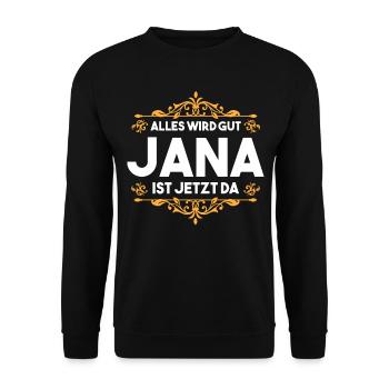 Jana - Unisex Pullover - Schwarz - Vorne - Alina (178cm) & Michal (187cm)