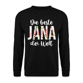 Jana - Unisex Pullover - Schwarz - Vorne - Alina (178cm) & Michal (187cm)