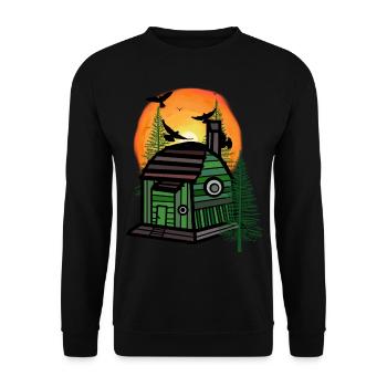 Forest Dwellers Nature Lovers Cabin Tiny Cabin House - Unisex Sweatshirt - black - Front - Alina (178cm) & Michal (187cm)