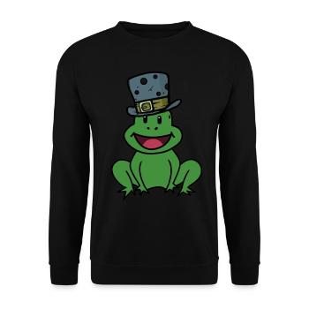 Emotionen Gefühle Kröte Frosch Quark Kinder happy - Unisex Pullover - Schwarz - Vorne - Alina (178cm) & Michal (187cm)