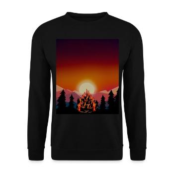 écologie, conservation, feu, forêt, feu, enfer, CO2 - Sweat-shirt Unisexe - noir - Devant - Alina (178cm) & Michal (187cm)