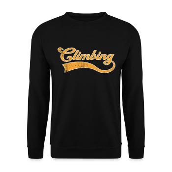 Klettern Schriftzug - Unisex Pullover - Schwarz - Vorne - Alina (178cm) & Michal (187cm)