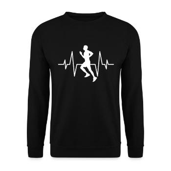 Jogging heartbeat - Unisex Sweatshirt - black - Front - Alina (178cm) & Michal (187cm)
