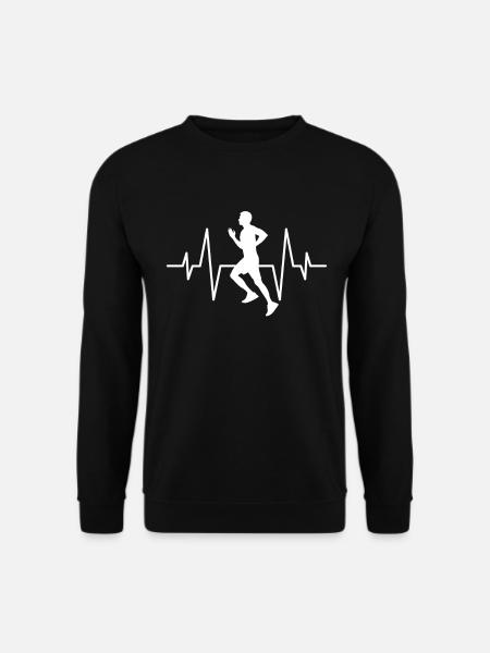 Joggen Herzschlag - Unisex Pullover - Schwarz