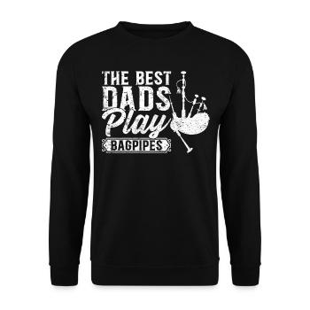 The Best Dads Play Bagpipes - Bagpipe Player Daddy - Unisex Pullover - Schwarz - Vorne - Alina (178cm) & Michal (187cm)