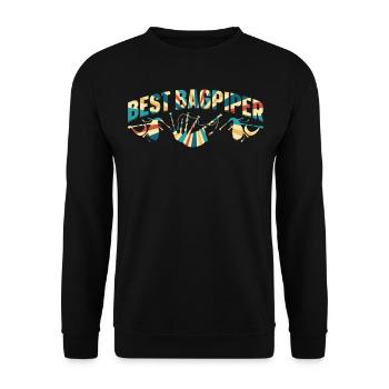 Best Bagpiper Bagpipe Lover Best Bagpiping Player - Unisex Sweatshirt - black - Front - Alina (178cm) & Michal (187cm)