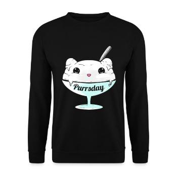 Yummy Cat Ice Cream On Purssday - Unisex Pullover - Schwarz - Vorne - Alina (178cm) & Michal (187cm)