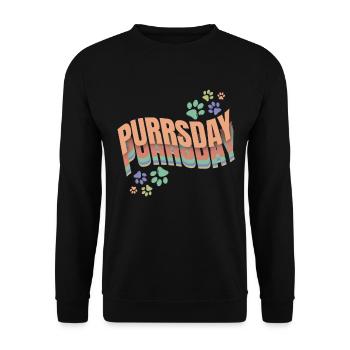 Colored Cat Paws On Purrsday - Unisex Sweatshirt - black - Front - Alina (178cm) & Michal (187cm)