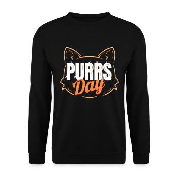 Logo Cat Head Outline On Purrsday - Unisex Sweatshirt - black - Front - Alina (178cm) & Michal (187cm)