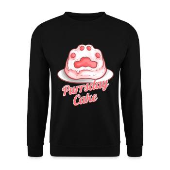 Sweet Cat Paw Birthday Cake On Purrsday - Unisex Sweatshirt - black - Front - Alina (178cm) & Michal (187cm)