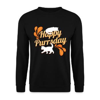 Logo Happy Purrsday With Sweet Kitten On Purrsday - Unisex Sweatshirt - black - Front - Alina (178cm) & Michal (187cm)
