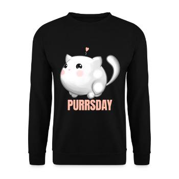 Chubby Cat In Love On Purrsday - Unisex Sweatshirt - black - Front - Alina (178cm) & Michal (187cm)