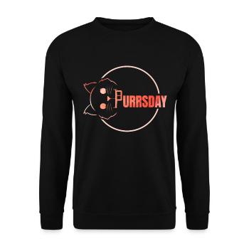 Cat Lying On The Back On Purrsday - Unisex Sweatshirt - black - Front - Alina (178cm) & Michal (187cm)