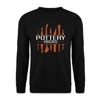 Poterie Argile Cours de poterie Poterie Getöpfert - Sweat-shirt Unisexe - noir - Devant - Alina (178cm) & Michal (187cm)
