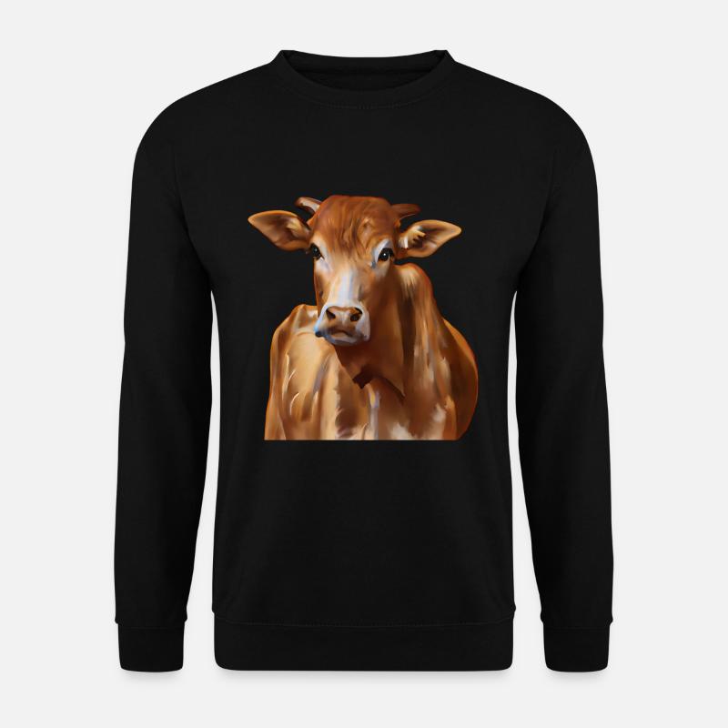 Braunvieh Kuh - Unisex Pullover - Schwarz