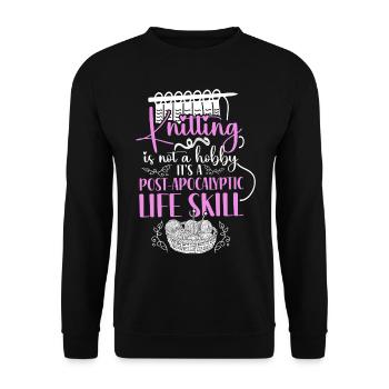 Knitting Knitter Knitting Is Not A - Unisex Sweatshirt - black - Front - Alina (178cm) & Michal (187cm)