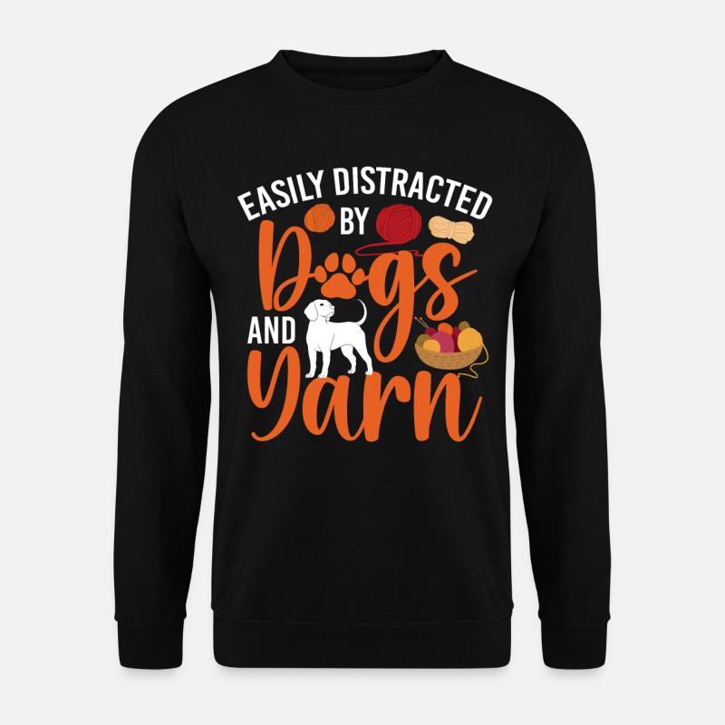 Knitting Knitter Dog Easily - Unisex Pullover - Schwarz