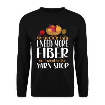 Tricoter Tricoter Mon médecin a dit que je - Sweat-shirt Unisexe - noir - Devant - Alina (178cm) & Michal (187cm)