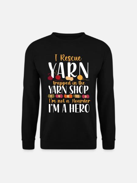Knitting Knitter I Rescue Yarn - Unisex Pullover - Schwarz