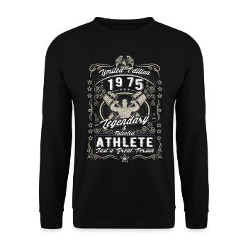 Vintage 1975 Fitness Cadeau d’anniversaire Hobby - Sweat-shirt Unisexe - noir - Devant - Alina (178cm) & Michal (187cm)