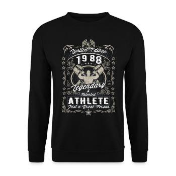 Vintage 1988 Fitness Anniversaire Cadeau Hobby - Sweat-shirt Unisexe - noir - Devant - Alina (178cm) & Michal (187cm)