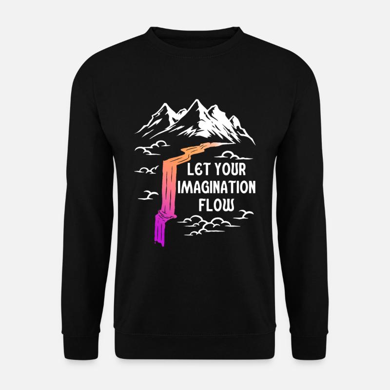 Space River Mountain Imagination - Unisex Pullover - Schwarz