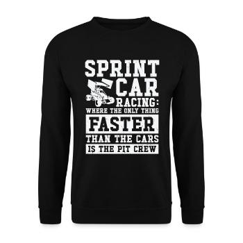 Sprint Car Dirt Track Racing - Unisex Pullover - Schwarz - Vorne - Alina (178cm) & Michal (187cm)