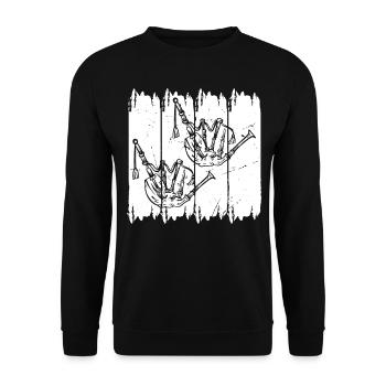 Joueur de cornemuse Instrument de cornemuse - Sweat-shirt Unisexe - noir - Devant - Alina (178cm) & Michal (187cm)
