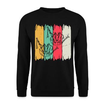 Bagpipe Instrument Bagpipe Musician Bagpiper - Unisex Pullover - Schwarz - Vorne - Alina (178cm) & Michal (187cm)
