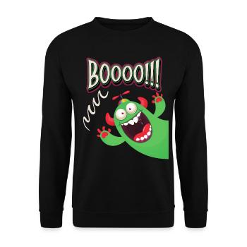 Lustiges-Monster, Boo-erschrecken, Monster-Witz - Unisex Pullover - Schwarz - Vorne - Alina (178cm) & Michal (187cm)
