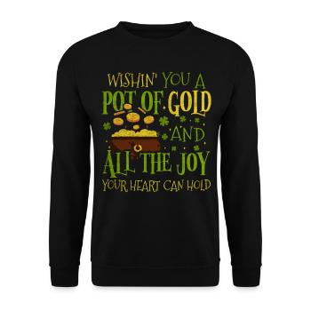 Je vous souhaite un pot d’or Saint-Patrick - Sweat-shirt Unisexe - noir - Devant - Alina (178cm) & Michal (187cm)