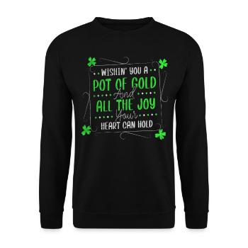 Je vous souhaite un pot d’or Saint-Patrick - Sweat-shirt Unisexe - noir - Devant - Alina (178cm) & Michal (187cm)
