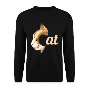 Logo Cat On Purrsday - Unisex Pullover - Schwarz - Vorne - Alina (178cm) & Michal (187cm)