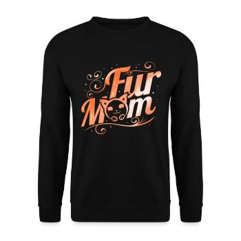 Fluffy Cat Fur Mom On Purrsday - Unisex Sweatshirt - black - Front - Alina (178cm) & Michal (187cm)