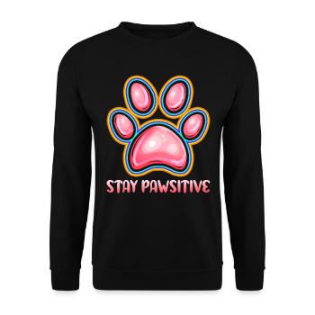 Restez positif pour le chien et le chat sur le ronronnement - Sweat-shirt Unisexe - noir - Devant - Alina (178cm) & Michal (187cm)