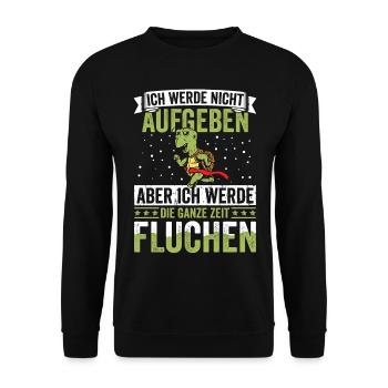 Wandern Ich werde nicht aufgeben - Unisex Pullover - Schwarz - Vorne - Alina (178cm) & Michal (187cm)