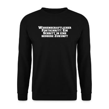 Wissenschaft - Wissenschaftlicher Fortschritt: - Unisex Pullover - Schwarz - Vorne - Alina (178cm) & Michal (187cm)