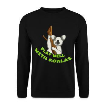 Playing well with other koala lovers animal koala - Unisex Sweatshirt - black - Front - Alina (178cm) & Michal (187cm)