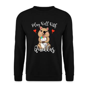 Playing well with others Quokka lovers wildlife - Unisex Sweatshirt - black - Front - Alina (178cm) & Michal (187cm)