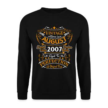 August 2007 - Birthday in August Gift - Unisex Sweatshirt - black - Front - Alina (178cm) & Michal (187cm)