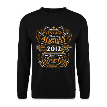 August 2012 Anniversary 2012 Birthday Gift - Unisex Sweatshirt - black - Front - Alina (178cm) & Michal (187cm)