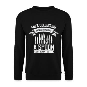 Messersammler Messer Sammeln - Unisex Pullover - Schwarz - Vorne - Alina (178cm) & Michal (187cm)