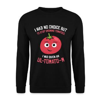 Tomato Gardening Lover Lustiger Gärtner - Unisex Pullover - Schwarz - Vorne - Alina (178cm) & Michal (187cm)