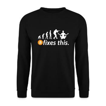 Bitcoin fixes this - Unisex Sweatshirt - black - Front - Alina (178cm) & Michal (187cm)