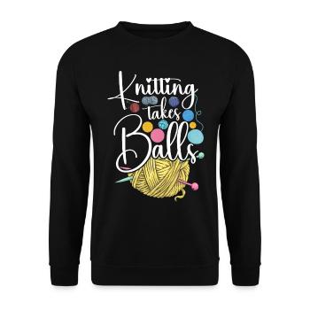 Tricoter Tricoter Tricoter Prend - Sweat-shirt Unisexe - noir - Devant - Alina (178cm) & Michal (187cm)