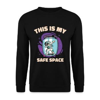 Weltraum Astronaut Starry Mystische Astronomie - Unisex Pullover - Schwarz - Vorne - Alina (178cm) & Michal (187cm)