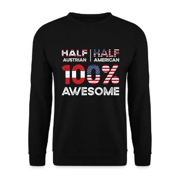 Half Austrian Austria American USA Citizenship - Unisex Sweatshirt - black - Front - Alina (178cm) & Michal (187cm)