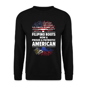 Né philippin Philippines Américains USA - Sweat-shirt Unisexe - noir - Devant - Alina (178cm) & Michal (187cm)